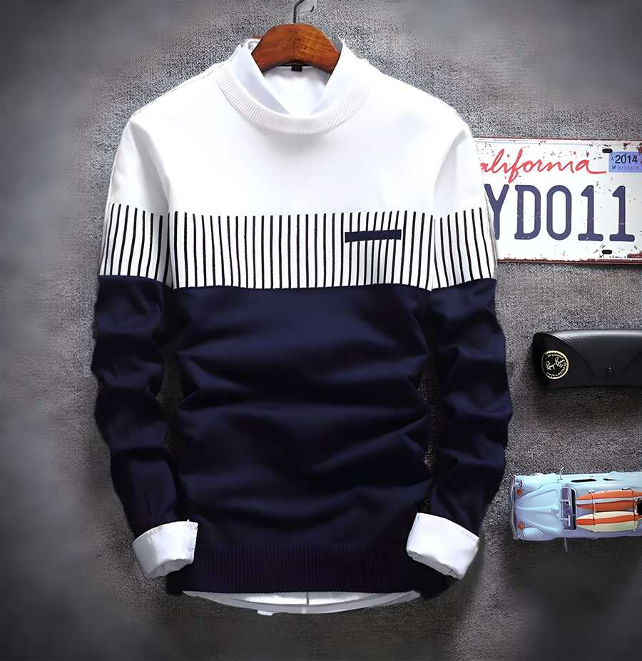 Bold Blocks Full Sleeves Colorblock Tee for Men
